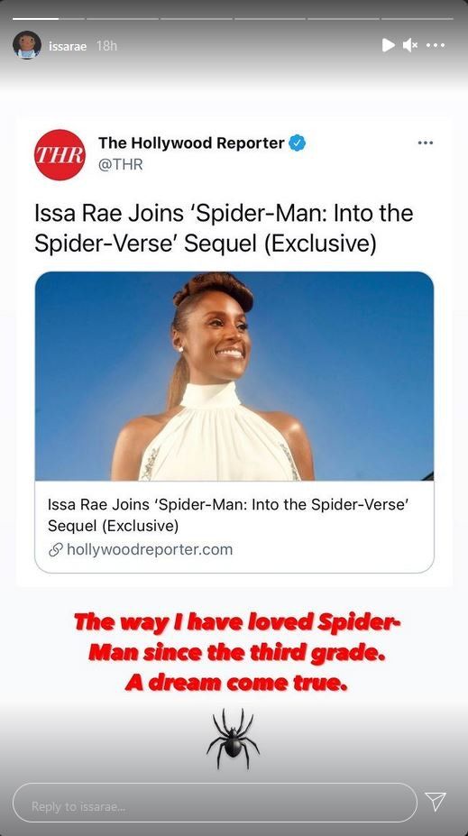 Issa Rae ตอบสนองต่อความหลงใหลใน Spider-Man แปลก ๆ ของเธอในที่สุดก็จ่ายเงินออก