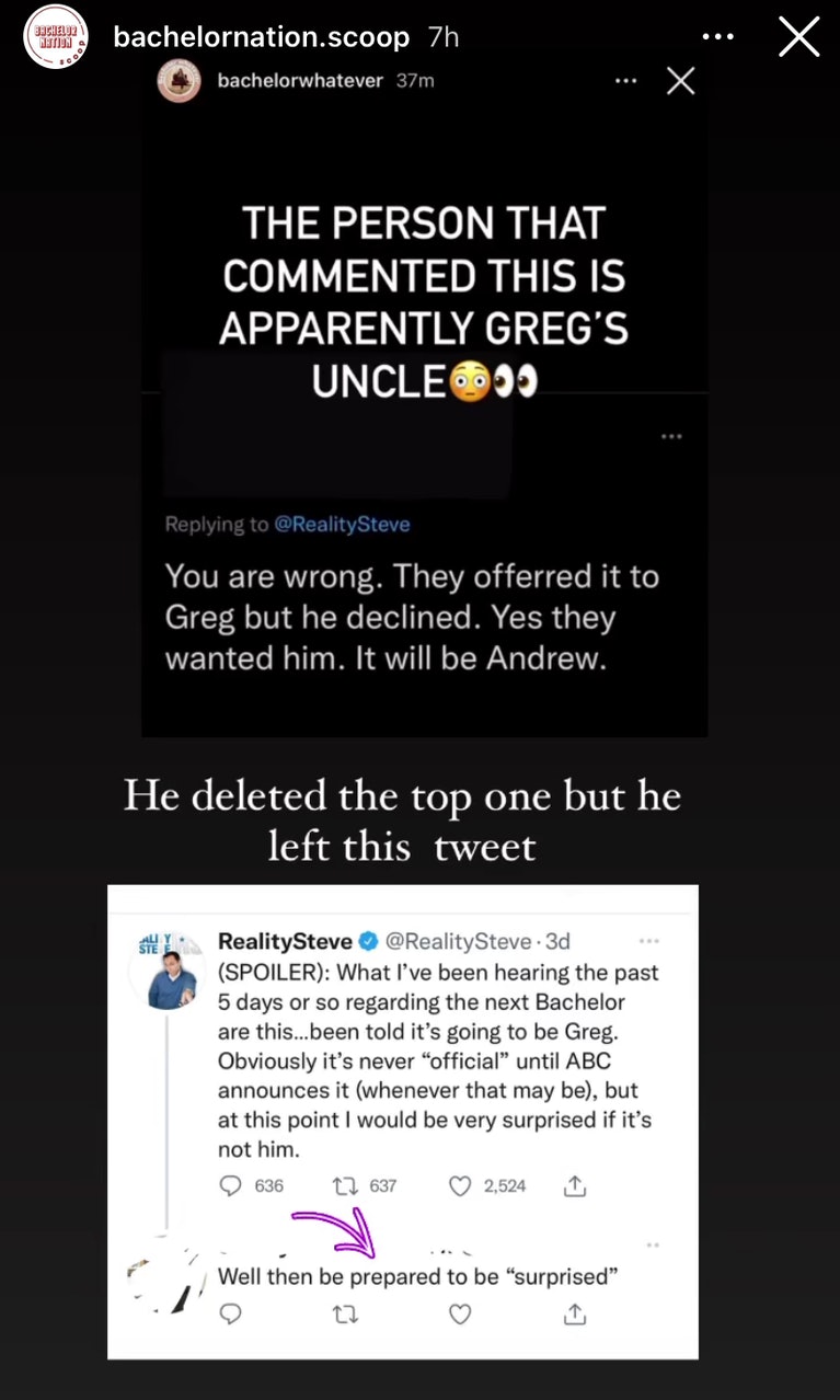 Según los informes, el tío de Greg intervino en los rumores de que él es el próximo soltero