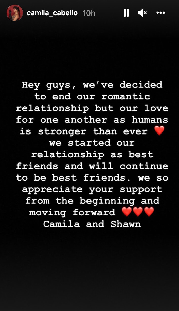Camila Cabello ja Shawn Mendes läksid lahku väga suhtelisel põhjusel