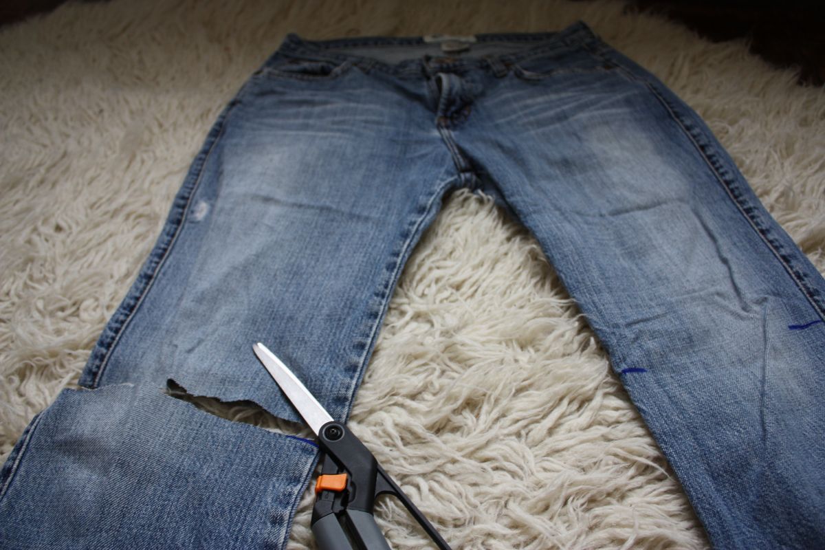 DIY Hem Jūsu džinsi sabojātai pilnībai