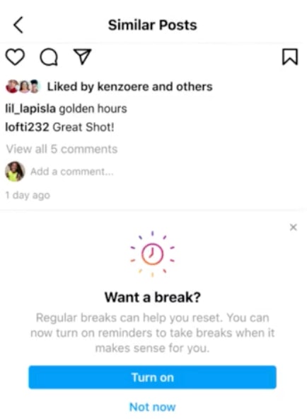 Come funziona la nuova funzione Take A Break di Instagram